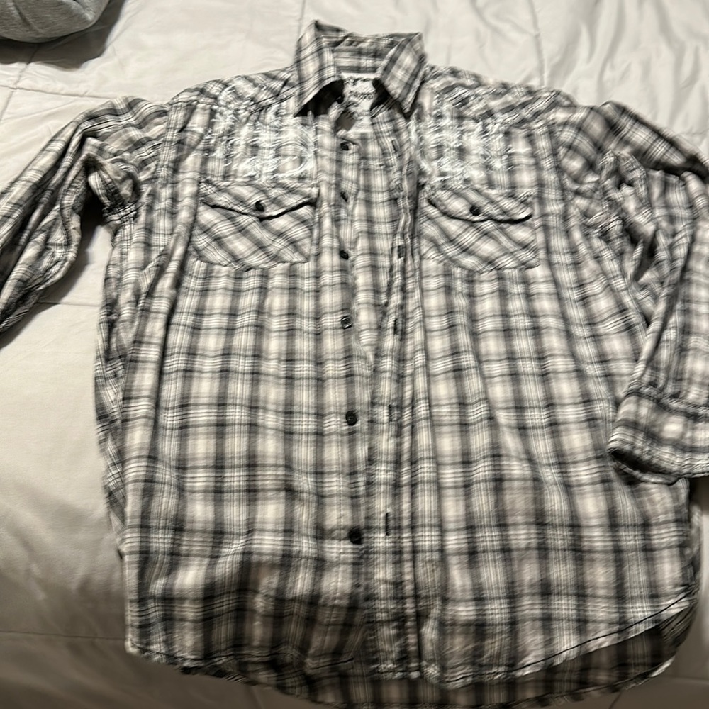 Modern Culture Men’s black and grey long sleeve bottom down size ‘medium